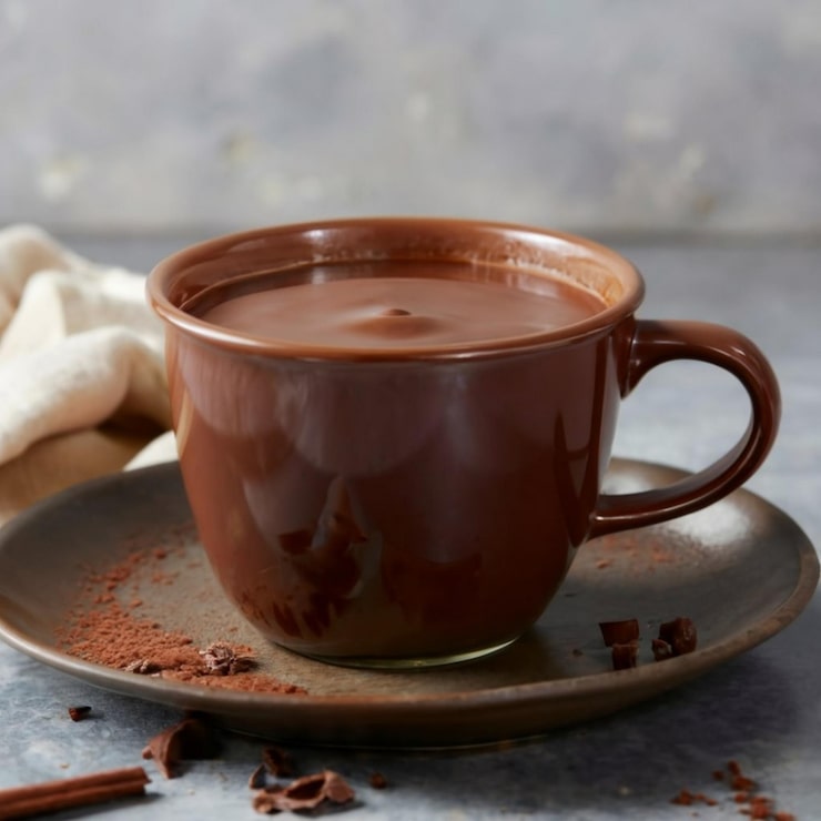 Rich Chocolate Chai served in a brown mug